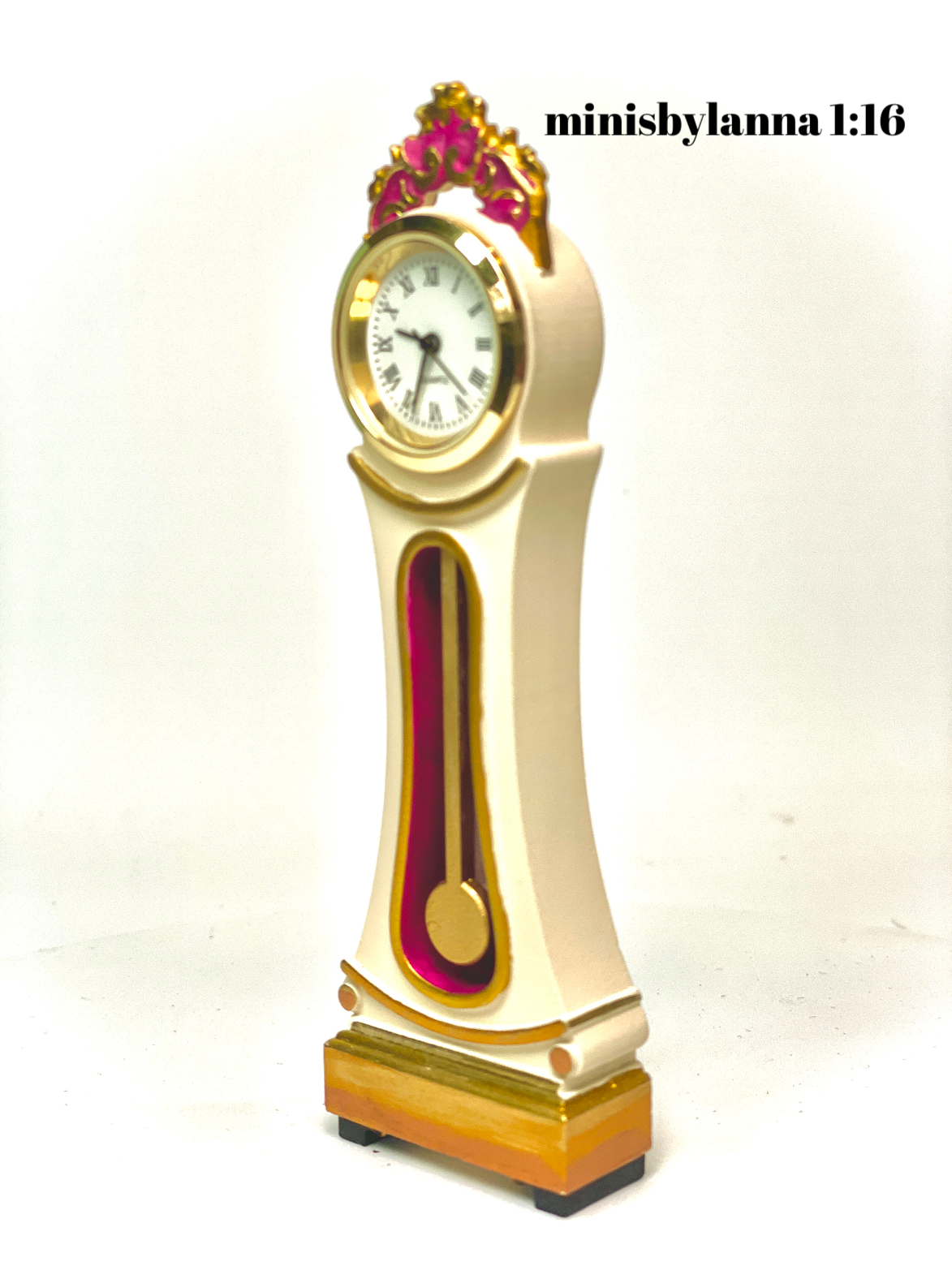 1:16 Dollhouse Swedish Mora longcase working clock various colors - Lundby scale