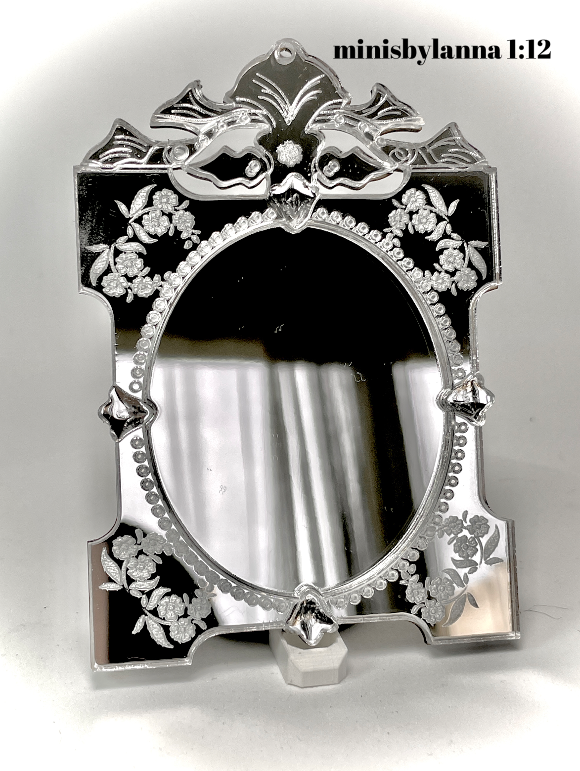 1:12 Dollhouse miniature mirror Venetian Blasone clear wall
