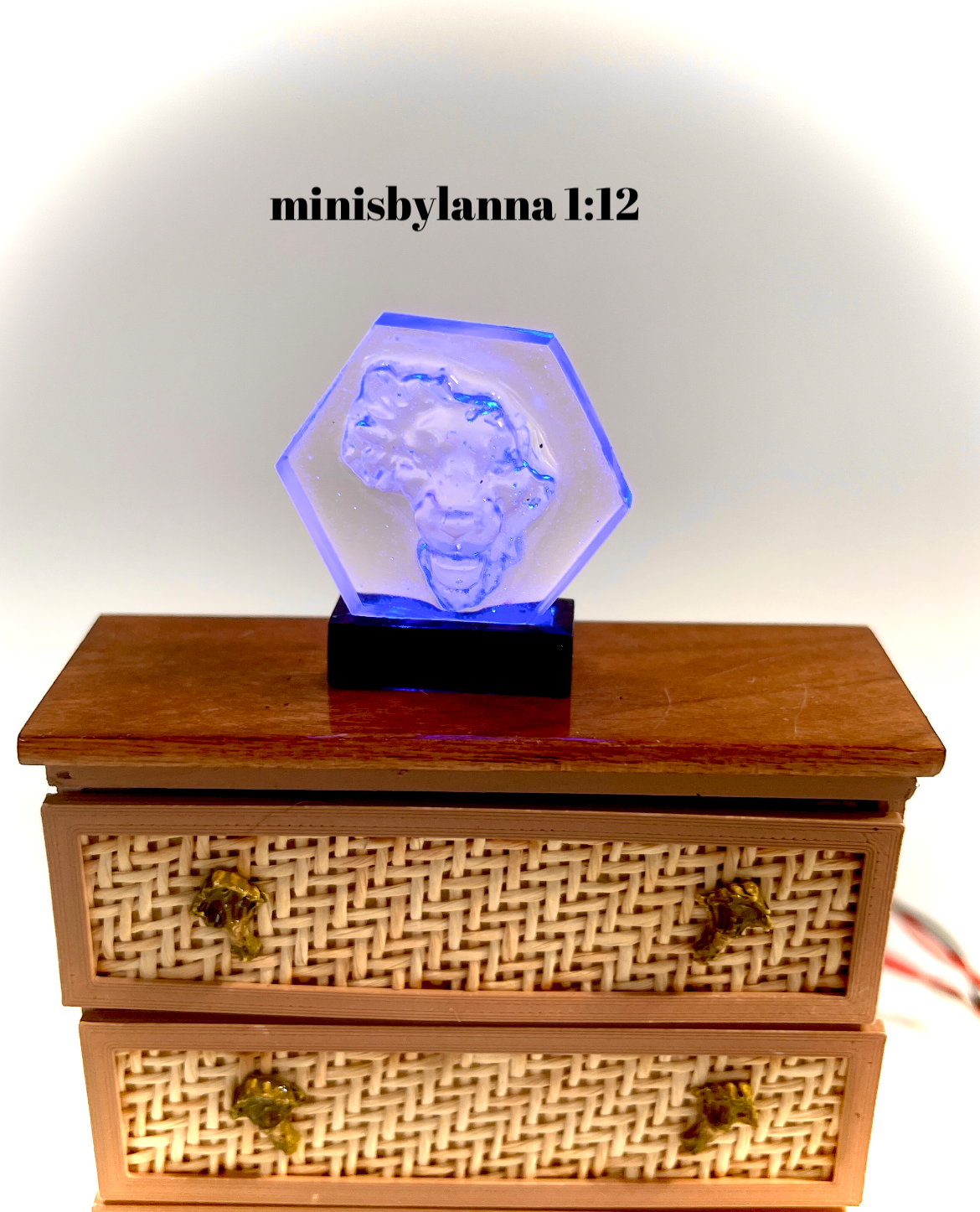 1:12 Dollhouse miniature African lion table light feature working LED