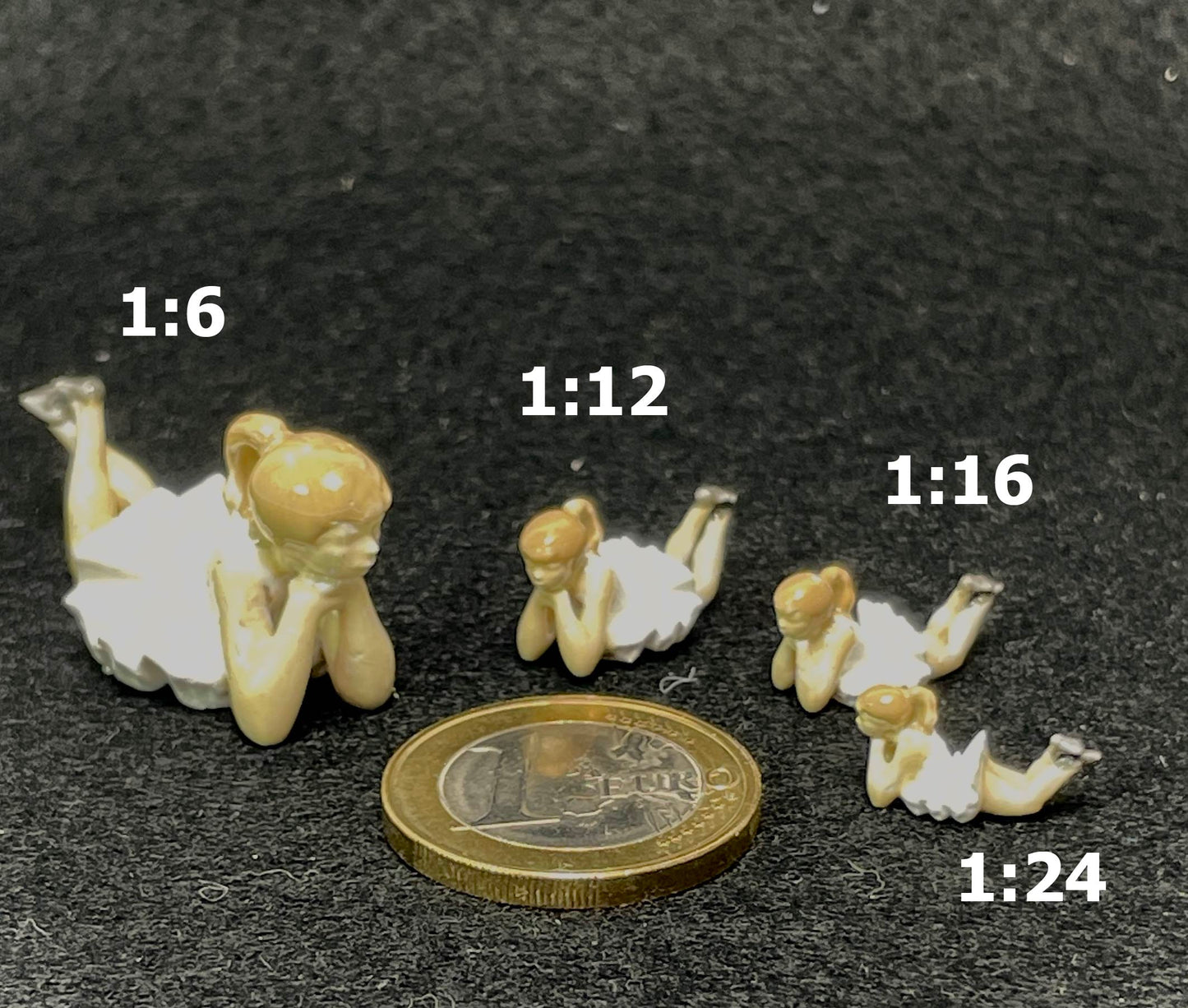 1:12 Dollhouse miniature reclining ballerina sculpture