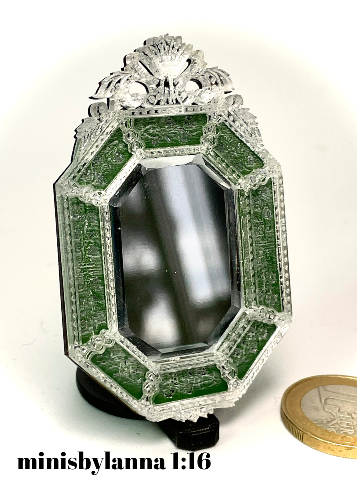 1:16 Dollhouse miniature Venetian classic large bevelled wall mirror various colors - Lundby scale