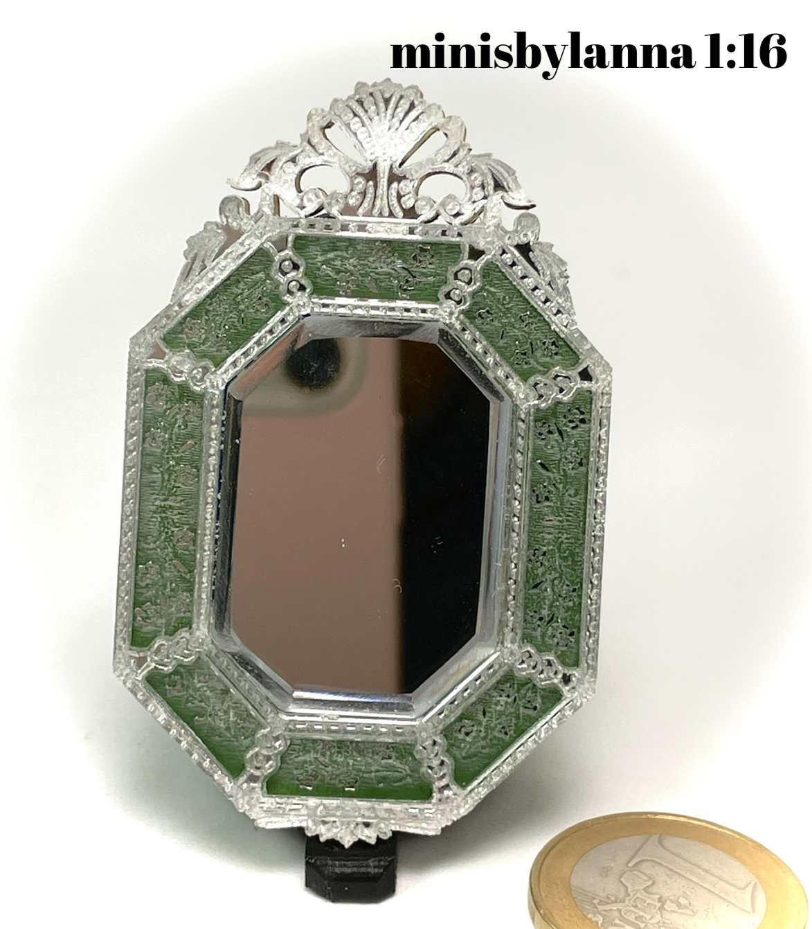 1:16 Dollhouse miniature Venetian classic large bevelled wall mirror various colors - Lundby scale