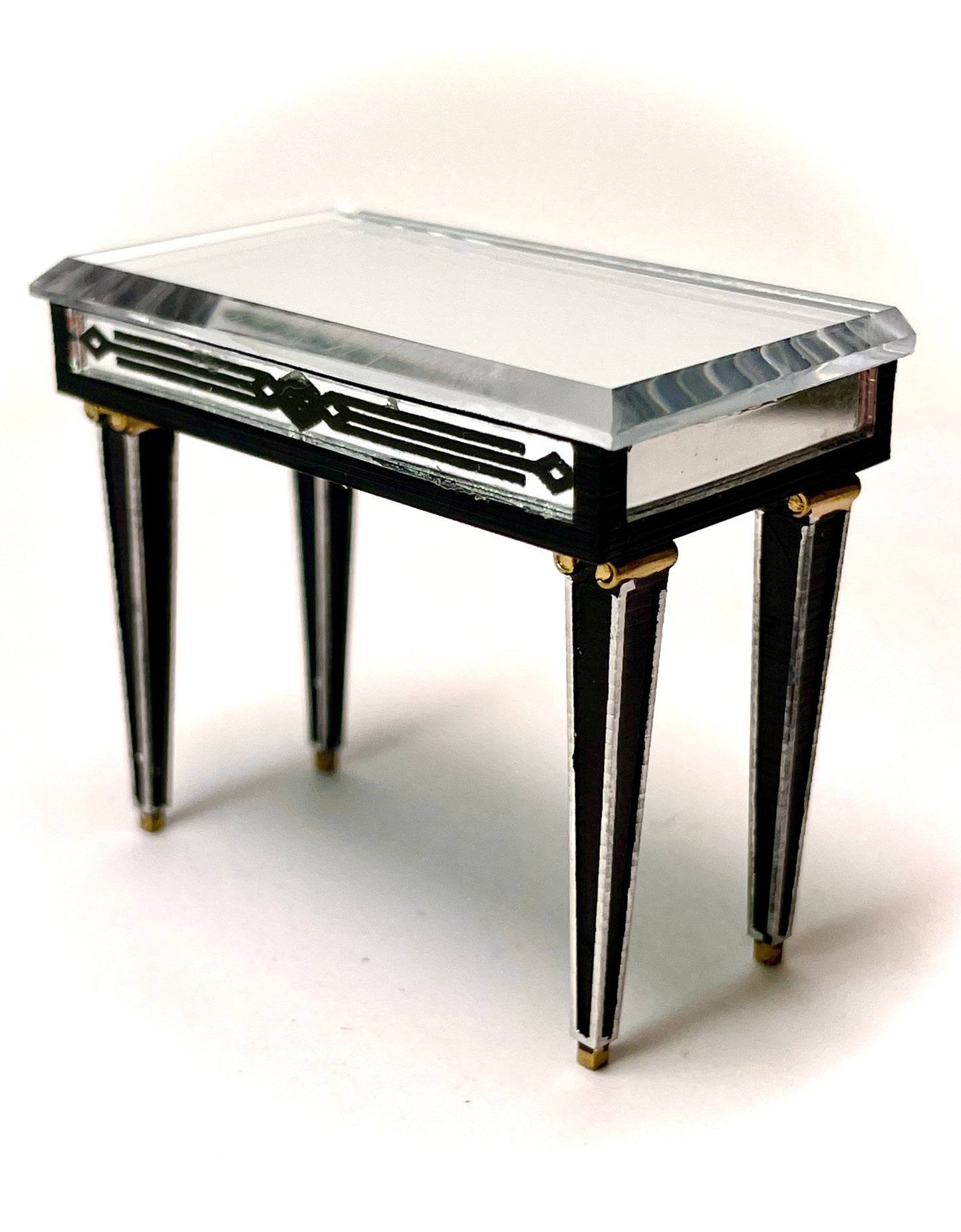 1:16 Dollhouse miniature Art DECO mirrored console table - Lundby Scale