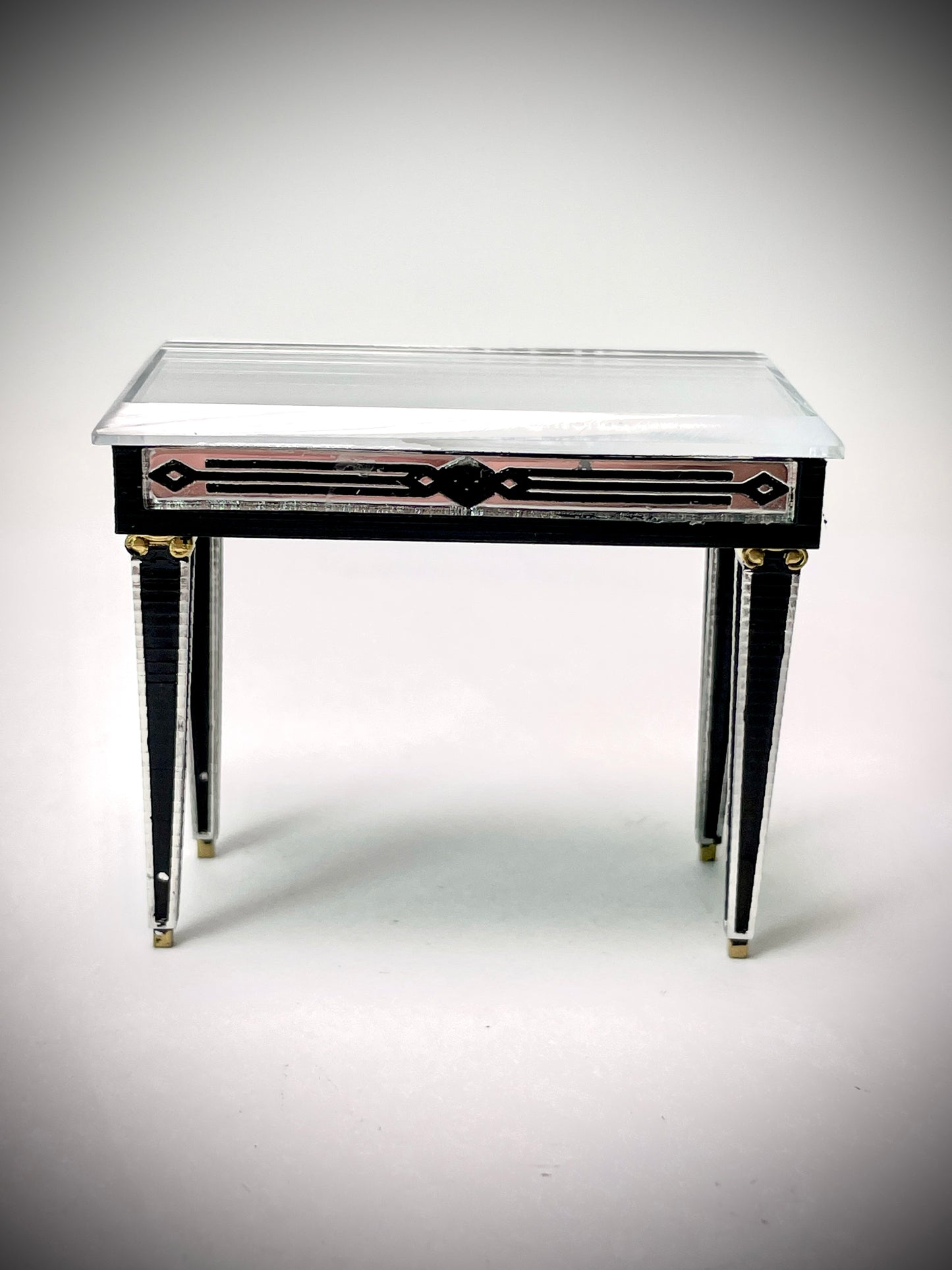 1:16 Dollhouse miniature Art DECO mirrored console table - Lundby Scale