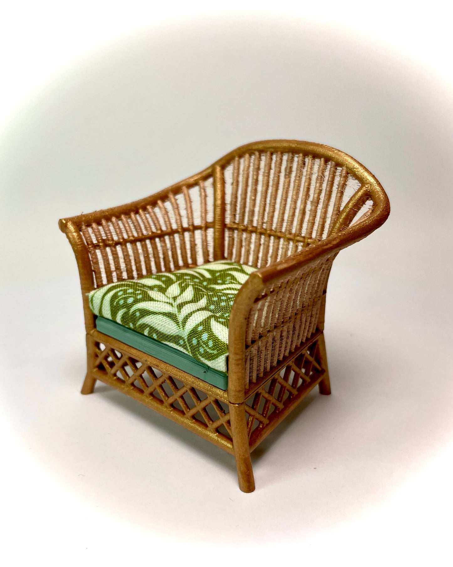1:12 Dollhouse cane rattan tropical green furniture
