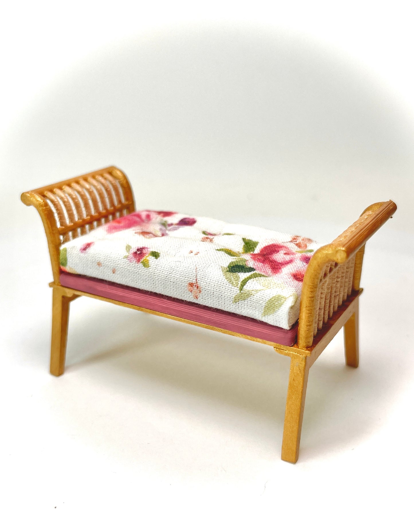 1:12 Dollhouse cane rattan spring pink furniture