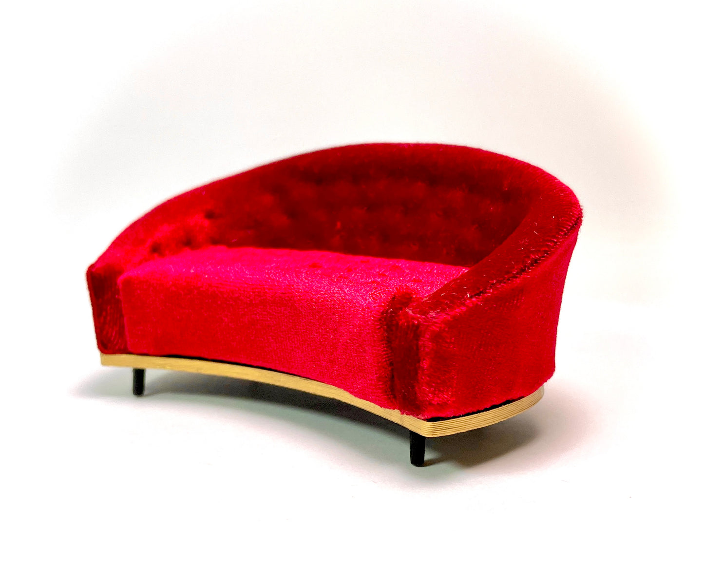1:16 Dollhouse miniature modern sofa velvet various colors- Lundby