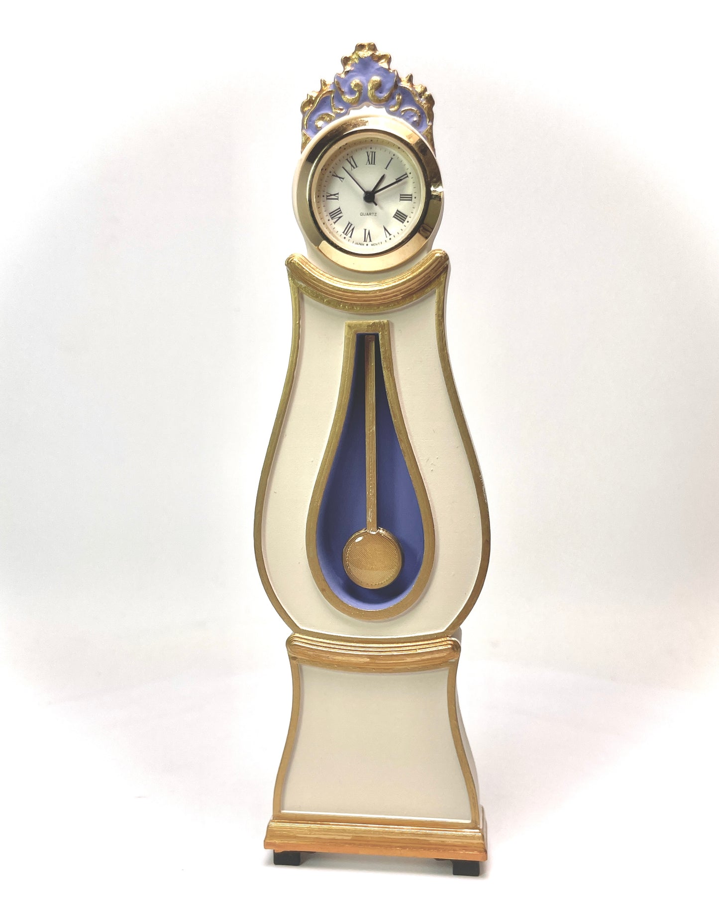 1:12 Dollhouse miniature Swedish Mora longcase working clock - various colors