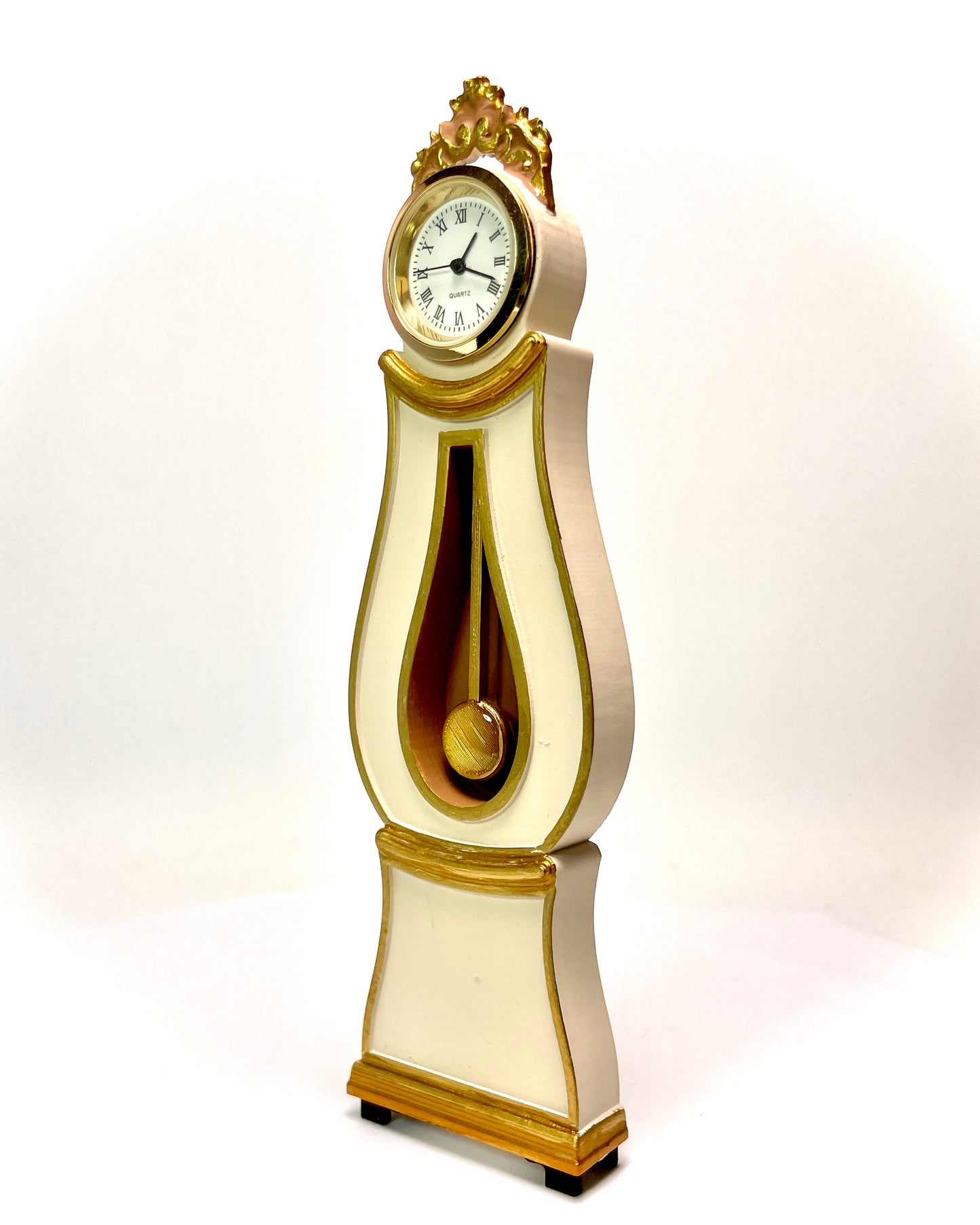 1:12 Dollhouse miniature Swedish Mora longcase working clock - various colors