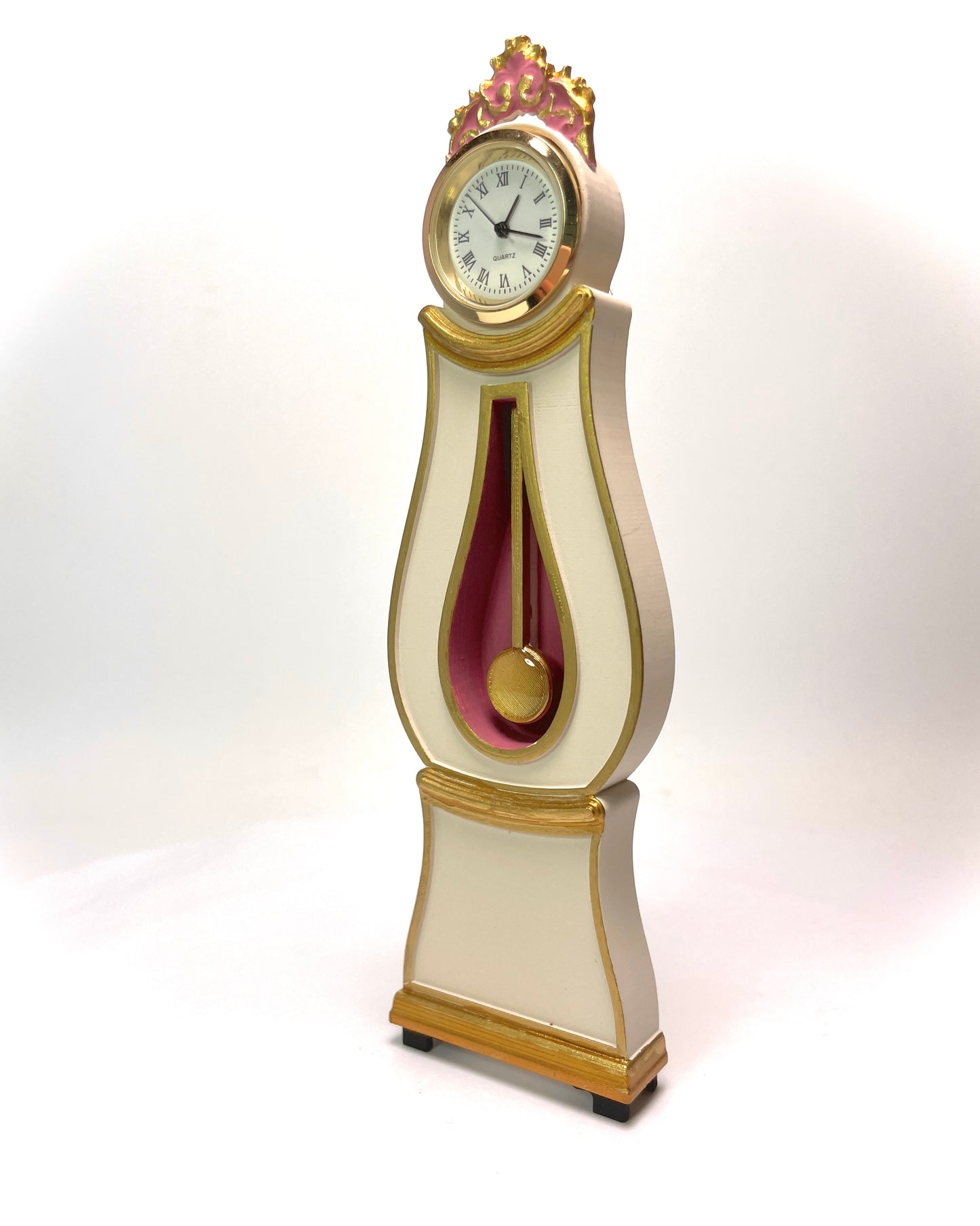 1:12 Dollhouse miniature Swedish Mora longcase working clock - various colors