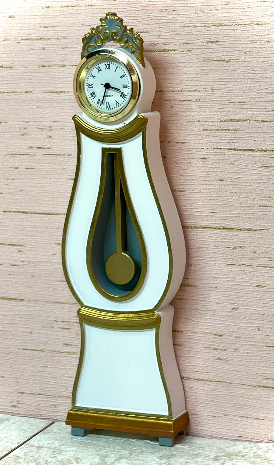 1:12 Dollhouse miniature Swedish Mora longcase working clock - various colors