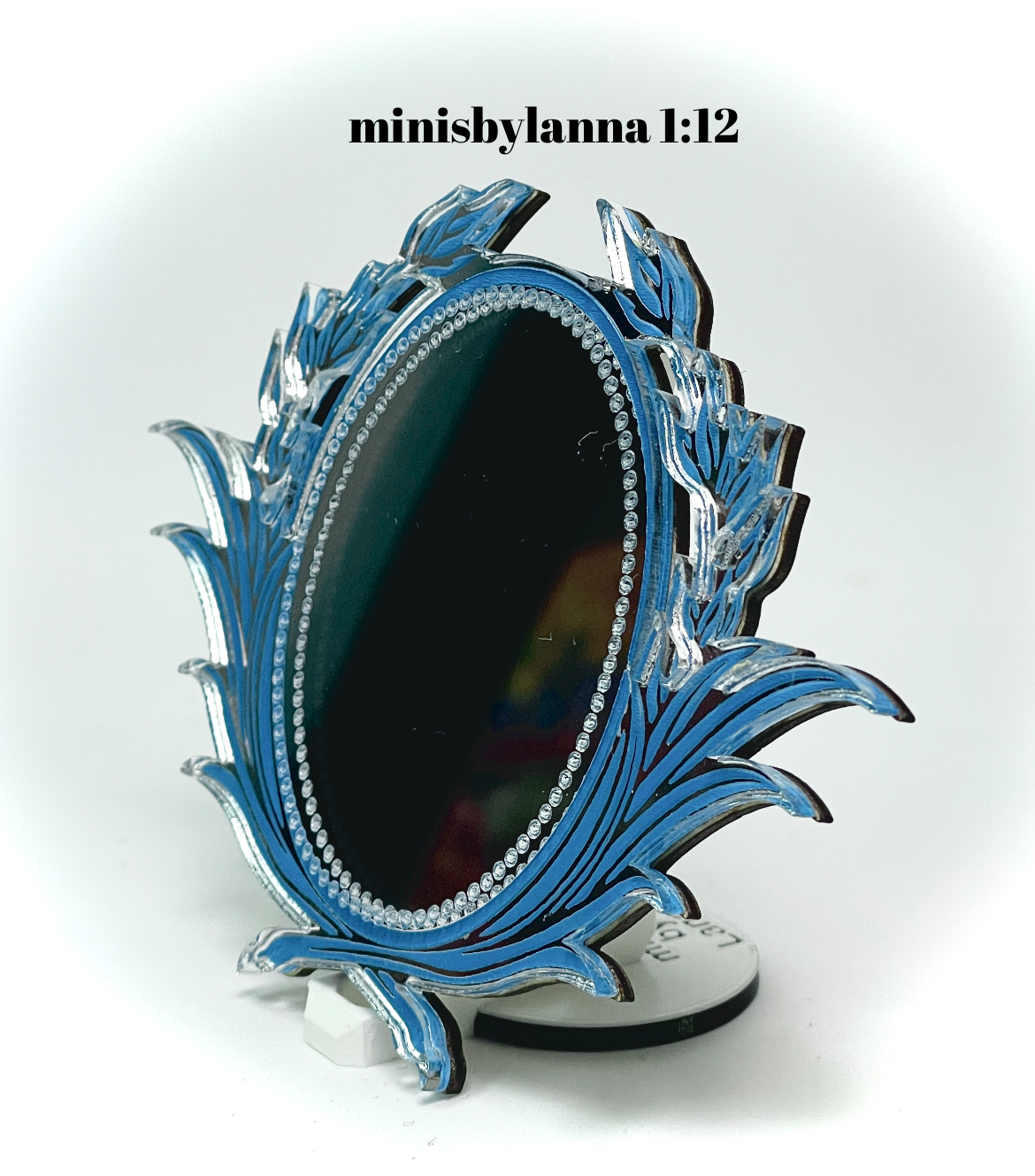 1:12 Dollhouse miniature swan engraved wall mirror various colors