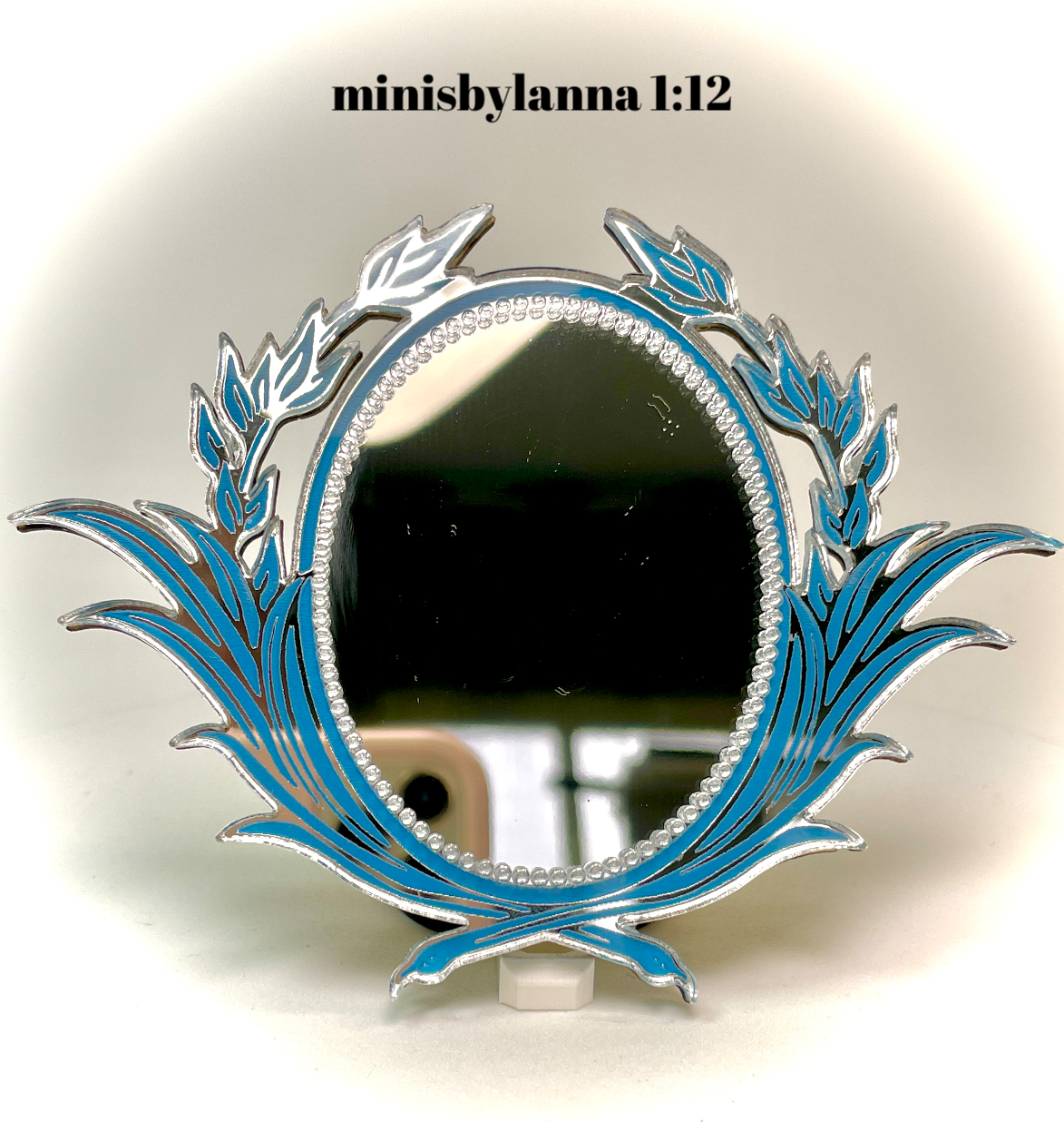 1:12 Dollhouse miniature swan engraved wall mirror various colors