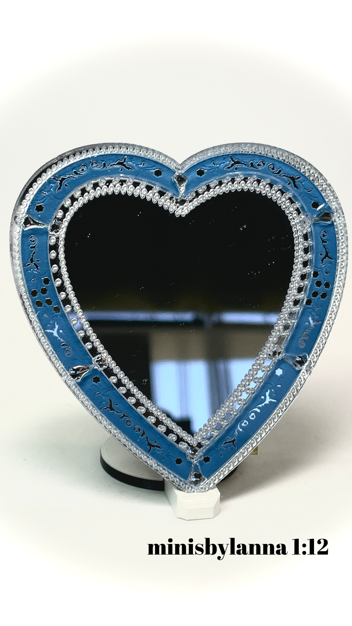 1:12 Dollhouse miniature mirror Venetian classic heart wall various colours