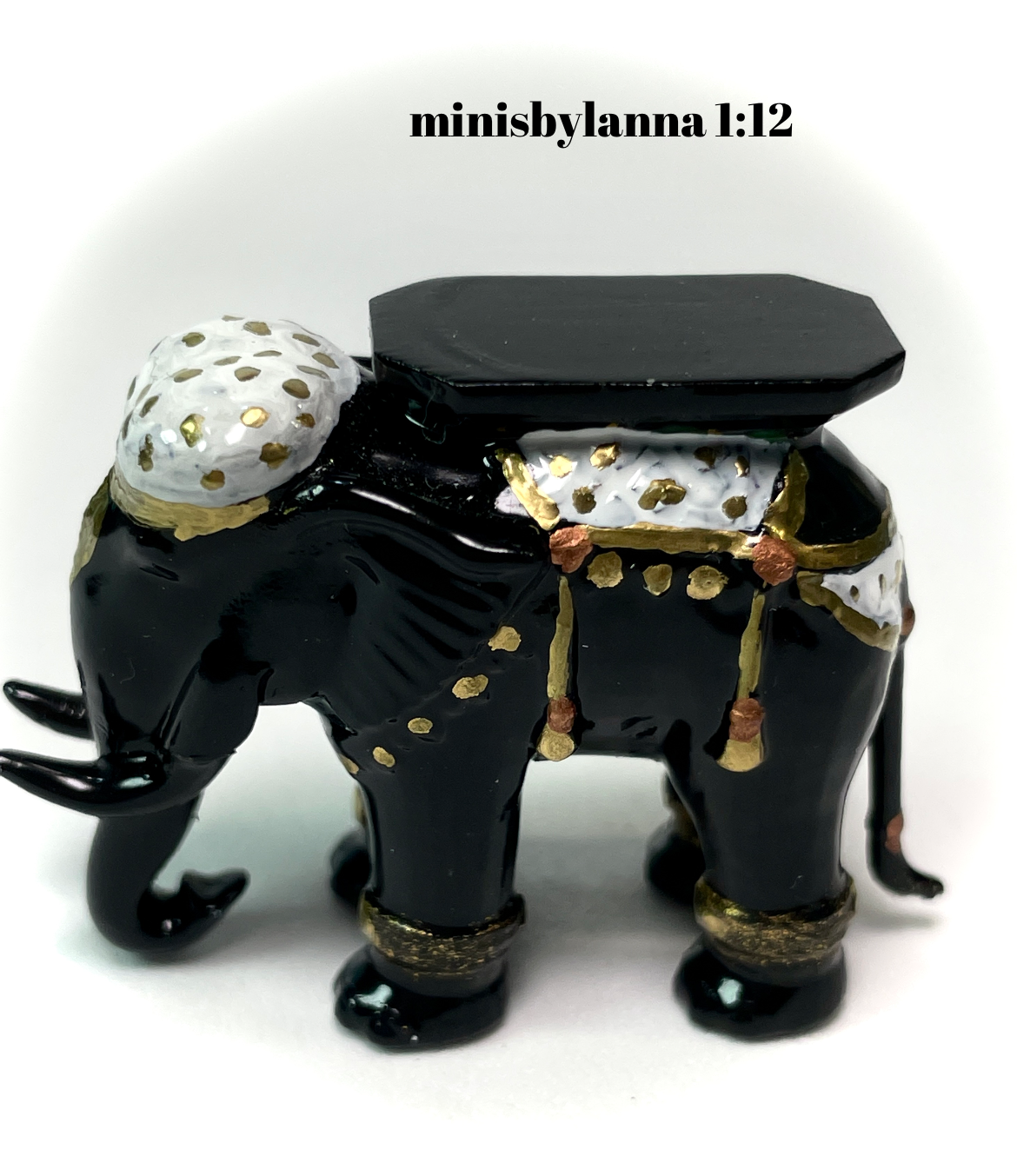 1:12 Dollhouse miniature elephant coffee table like porcelain glass effect top various colors