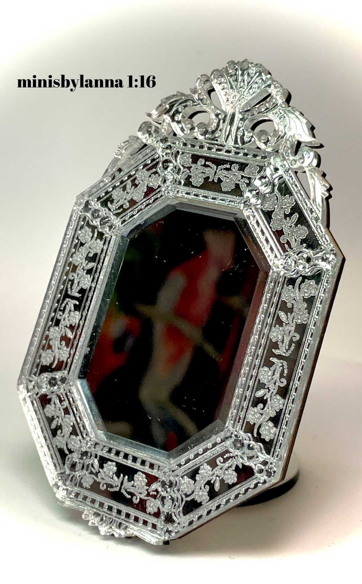 1:16 Dollhouse miniature Venetian classic large bevelled wall mirror various colors - Lundby scale