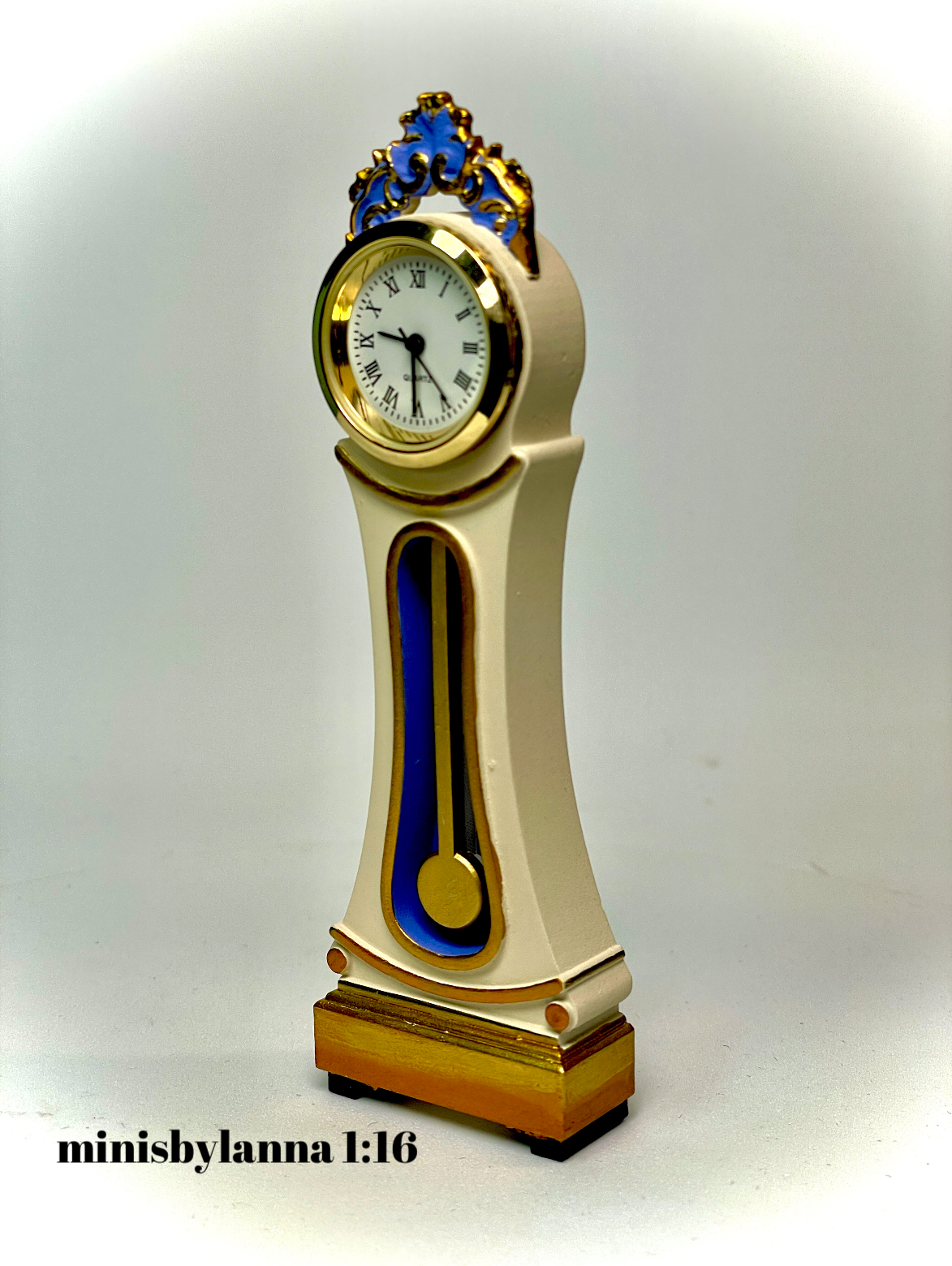 1:16 Dollhouse Swedish Mora longcase working clock various colors - Lundby scale