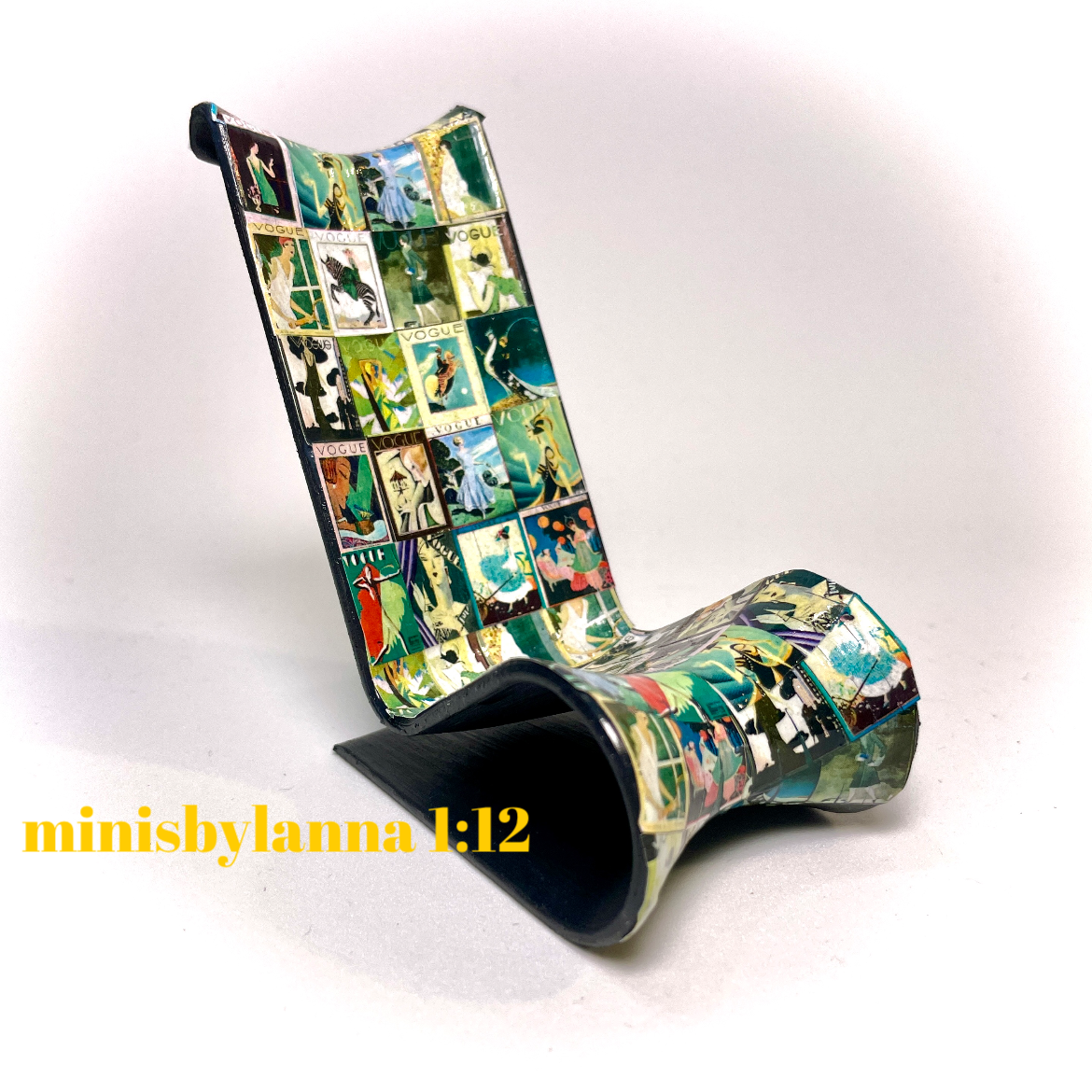 1:12 Dollhouse miniature decoupaged modern chaise lounge - various models