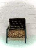 1:12 Dollhouse Art Deco rattan armchair golden leaves