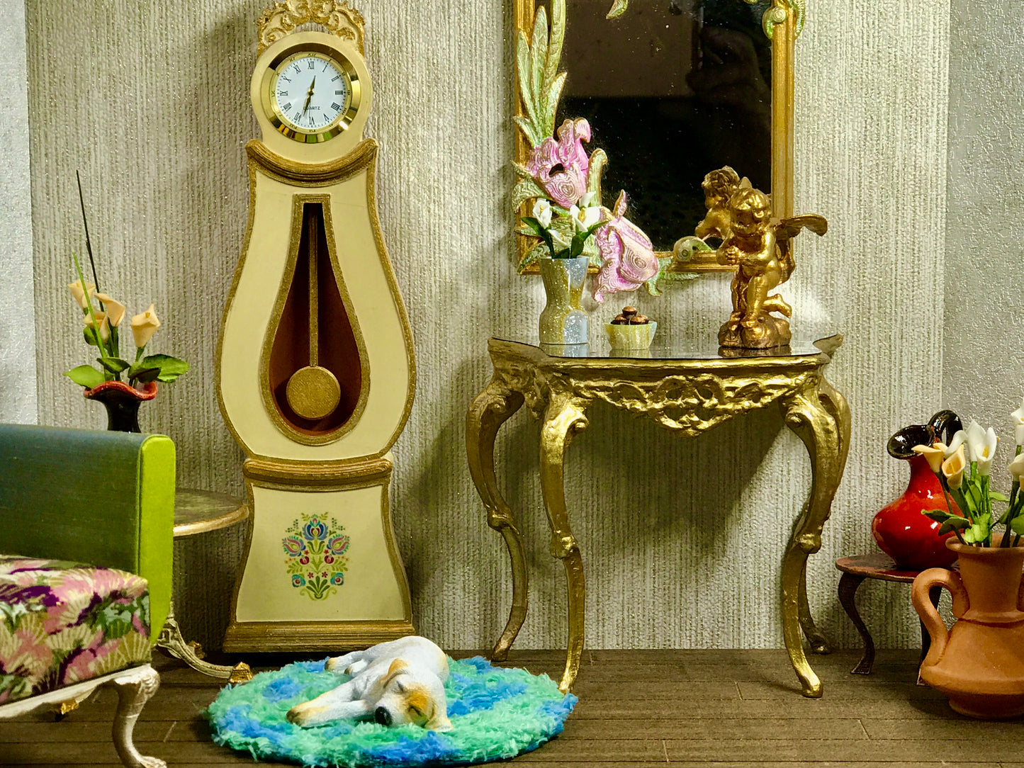 1:6 Dollhouse miniature Victorian gold console table