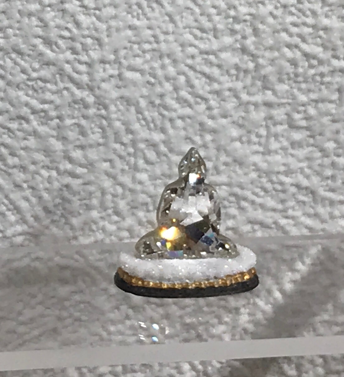 1:12 Dollhouse miniature Swarovski crystal Buddha sculpture