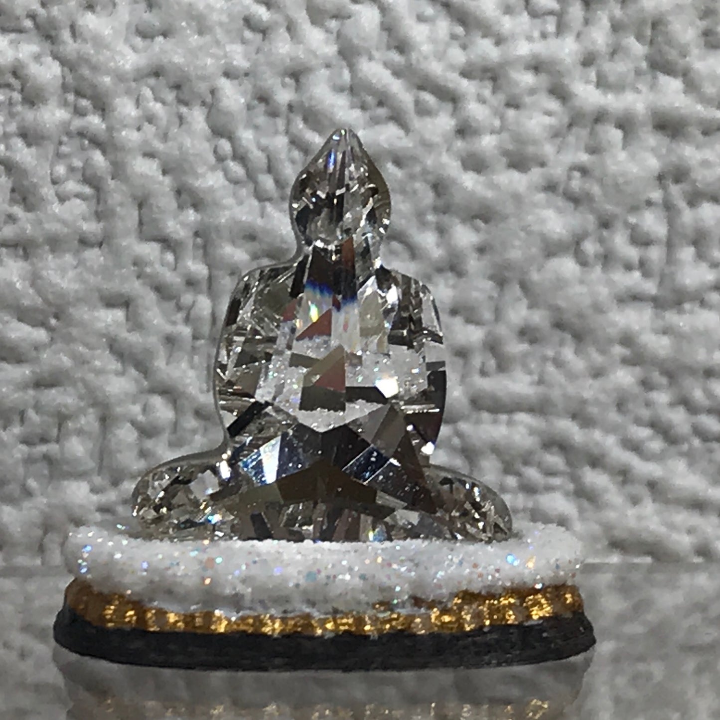 1:12 Dollhouse miniature Swarovski crystal Buddha sculpture