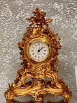 1:6 Dollhouse miniature French ormolu mantel working clock