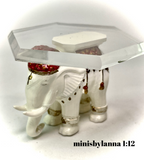 1:12 Dollhouse miniature elephant coffee table like porcelain glass effect top various colors