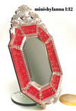 1:12 Dollhouse miniature Venetian classic large bevelled wall mirror