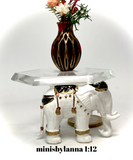 1:12 Dollhouse miniature elephant coffee table like porcelain glass effect top various colors