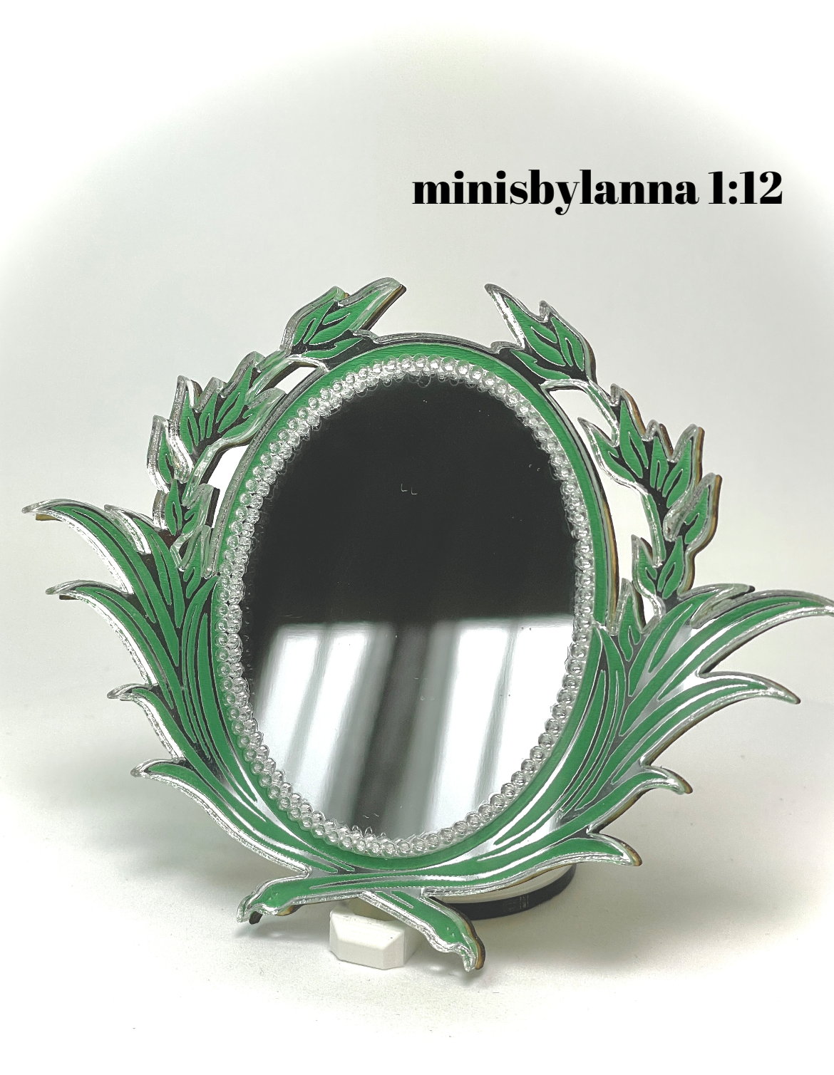 1:12 Dollhouse miniature swan engraved wall mirror various colors