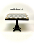 1:12 Dollhouse miniature mirrored chess table