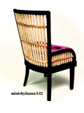 1:12 Dollhouse miniature armchair Art Deco rattan large black burgundy cushion