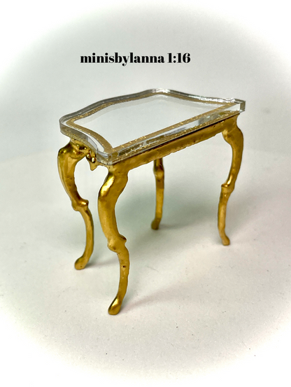 1:16 Dollhouse miniature Victorian console table with top mirror - Lundby scale
