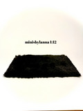 1:12 Dollhouse miniature fringed floor carpet rug black fabric