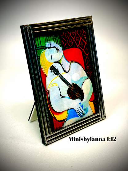 1:12 Dollhouse miniature 3D layered French-art picture modern frame