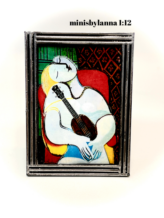 1:12 Dollhouse miniature 3D layered French-art picture modern frame