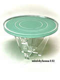 1:12 Dollhouse modern clear side table top mirrored green