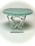 1:12 Dollhouse modern clear side table top mirrored green