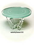 1:12 Dollhouse modern clear side table top mirrored green