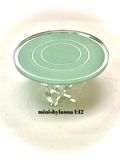 1:12 Dollhouse modern clear side table top mirrored green