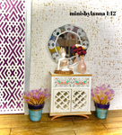 1:12 Dollhouse shabby-chic cupboard lattice spring collection