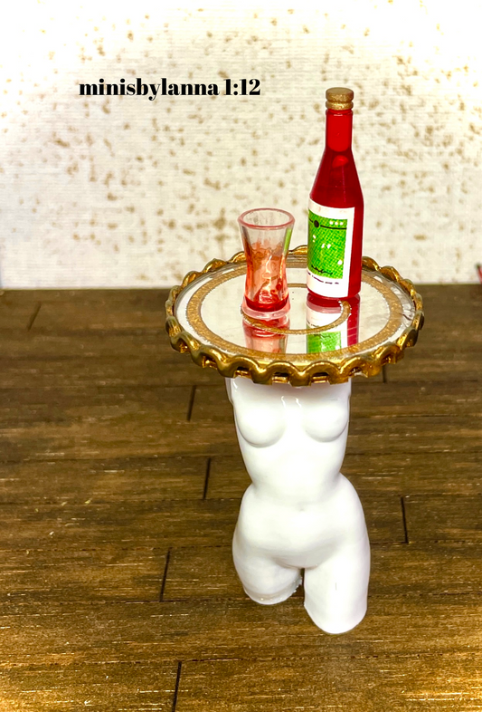1:12 Dollhouse miniature woman's sculpture tray - White