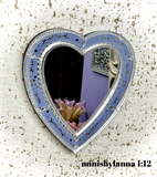 1:12 Dollhouse miniature mirror Venetian classic heart purple wall mirror