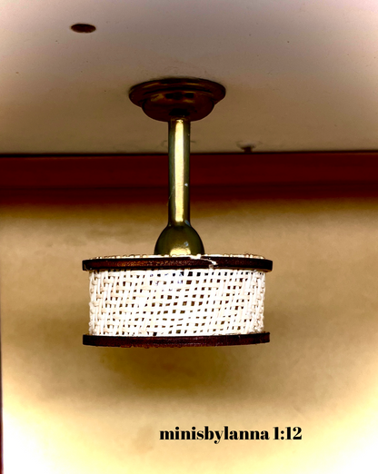 1:12 Dollhouse chandelier modern raffia working LED