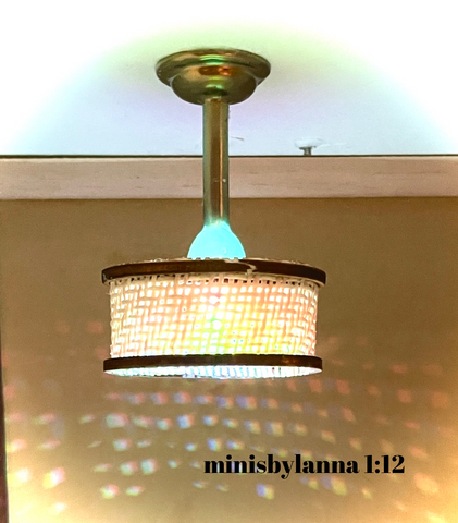 1:12 Dollhouse chandelier modern raffia working LED