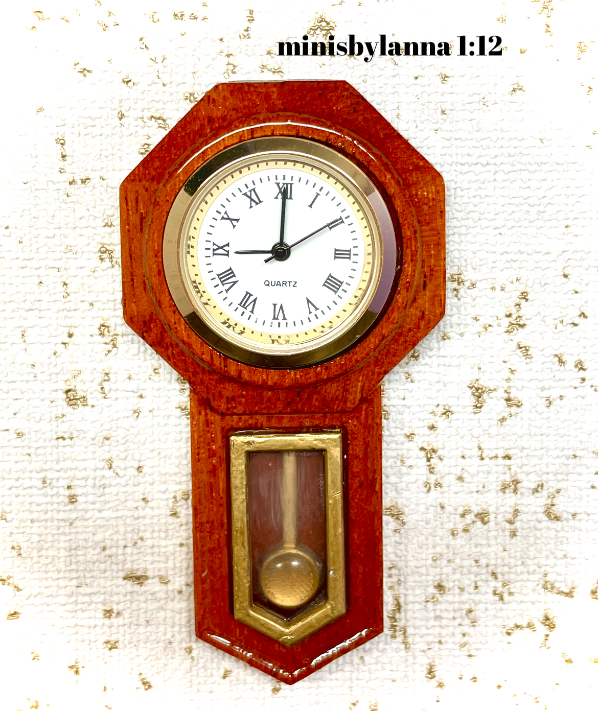 1:12 Dollhouse miniature wooden American regulator wall working clock - various colors