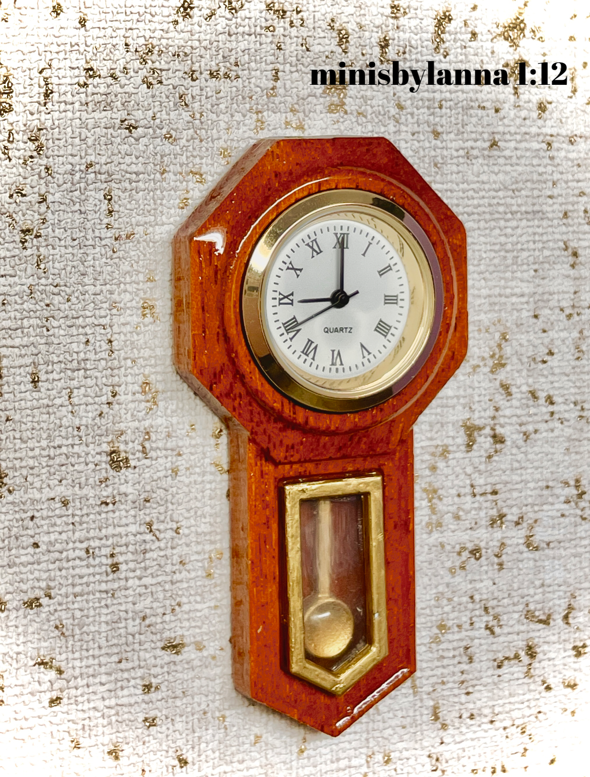 1:12 Dollhouse miniature wooden American regulator wall working clock - various colors