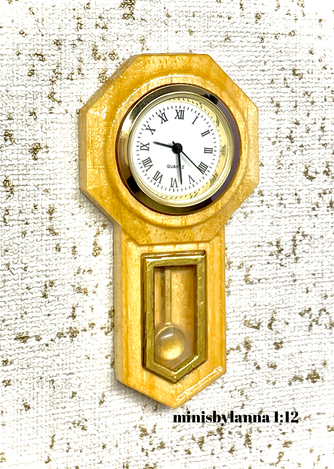 1:12 Dollhouse miniature wooden American regulator wall working clock - various colors