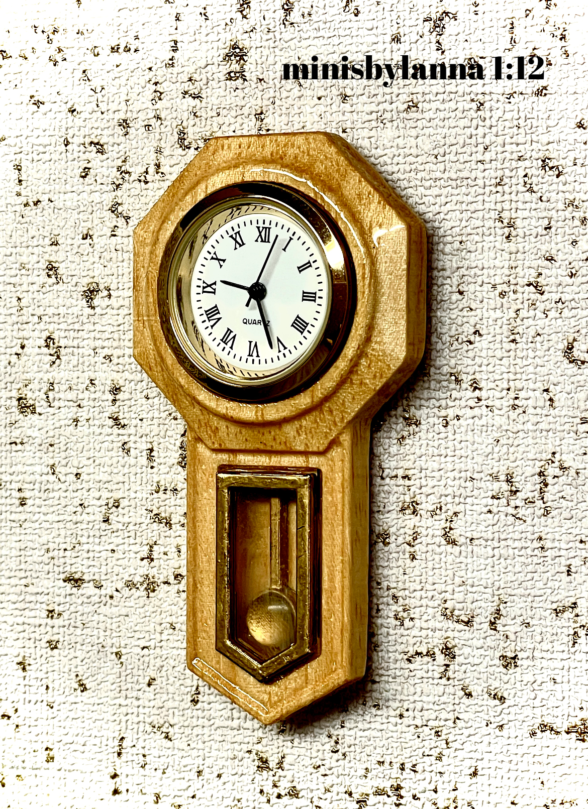 1:12 Dollhouse miniature wooden American regulator wall working clock - various colors